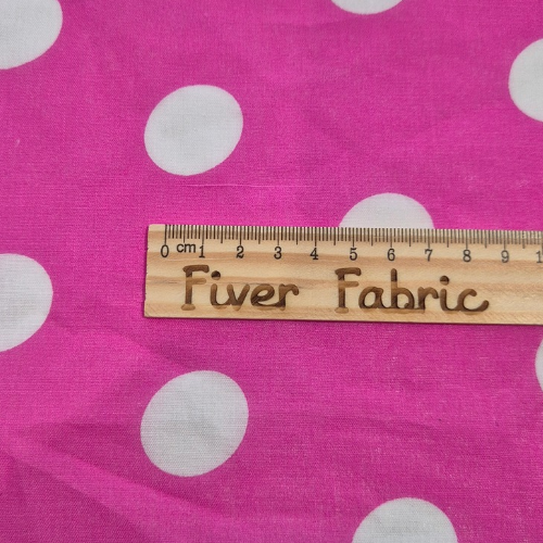 Whits spot on pink polycotton