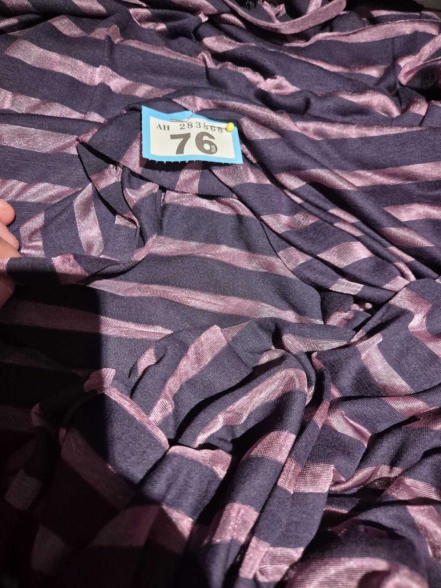 Number 76 semi sheer stripe purple jersey 3m