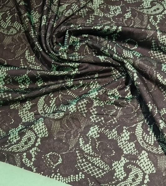 Green lace look lycra