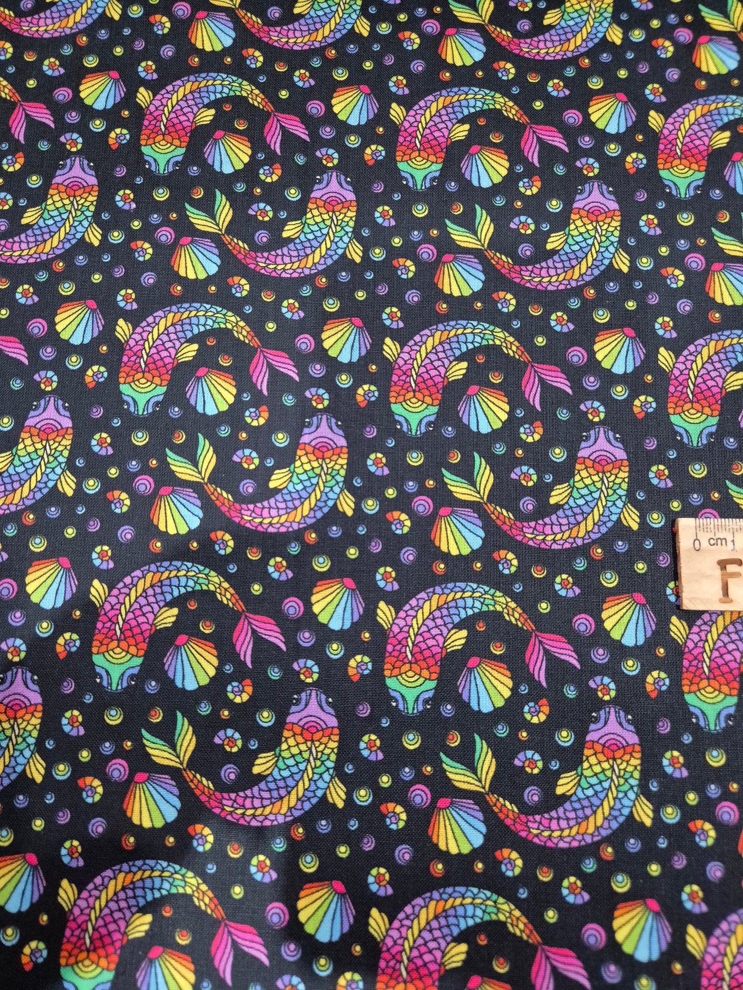 Rainbow Koi Fish 100% cotton