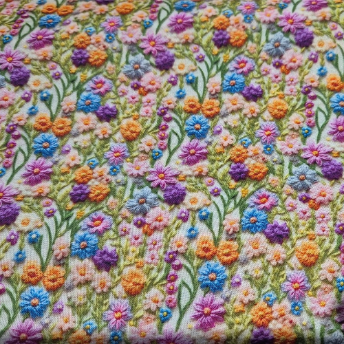 100% cotton 3D wildflowers