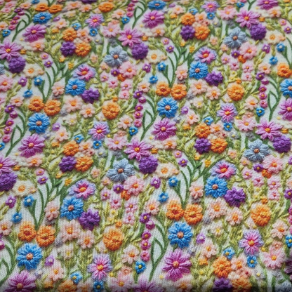 100% cotton 3D wildflowers