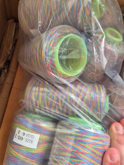 Rainbow overlocker Thread cone Gold/Green/Red