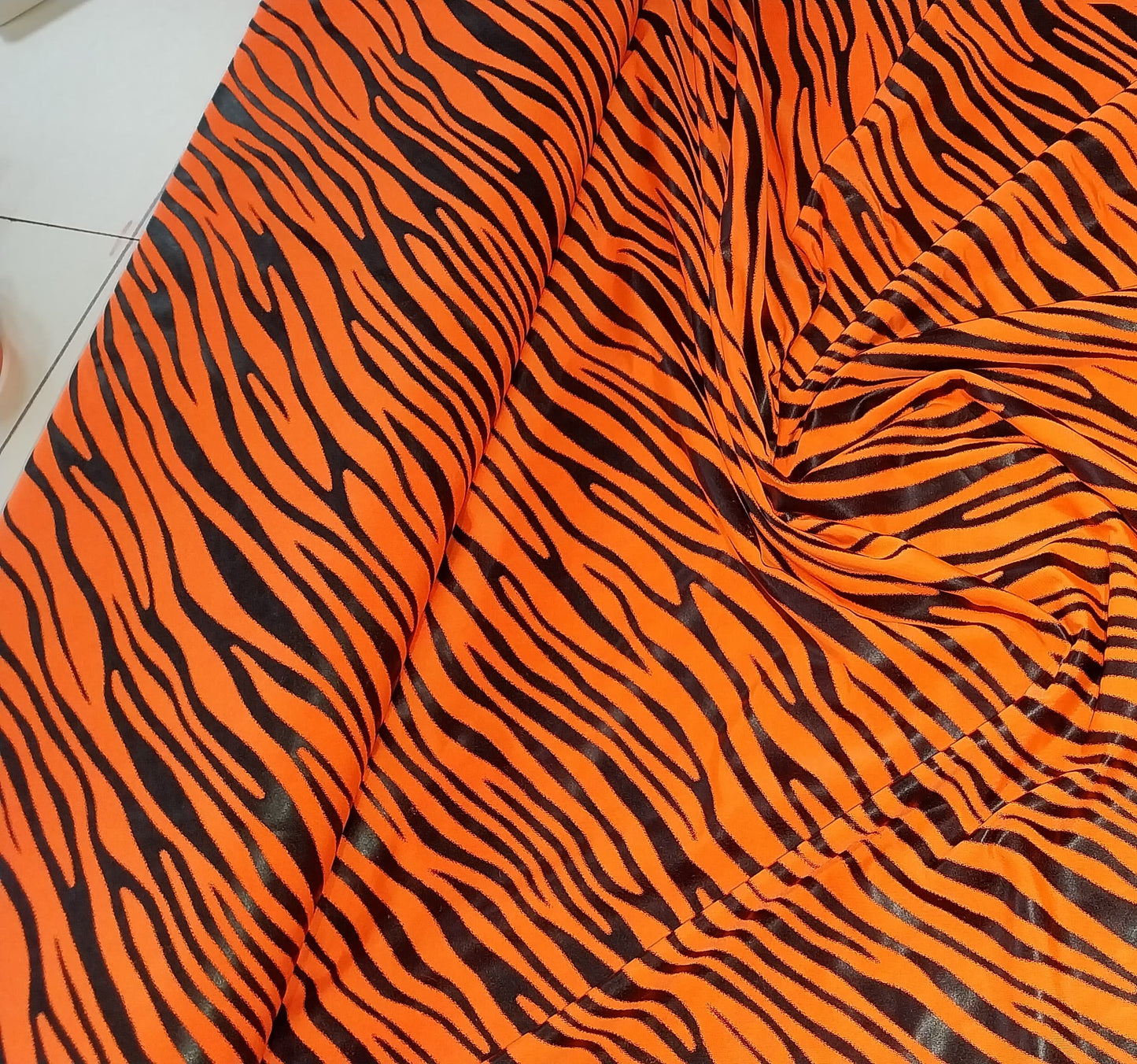 Orange tiger stripe lycra