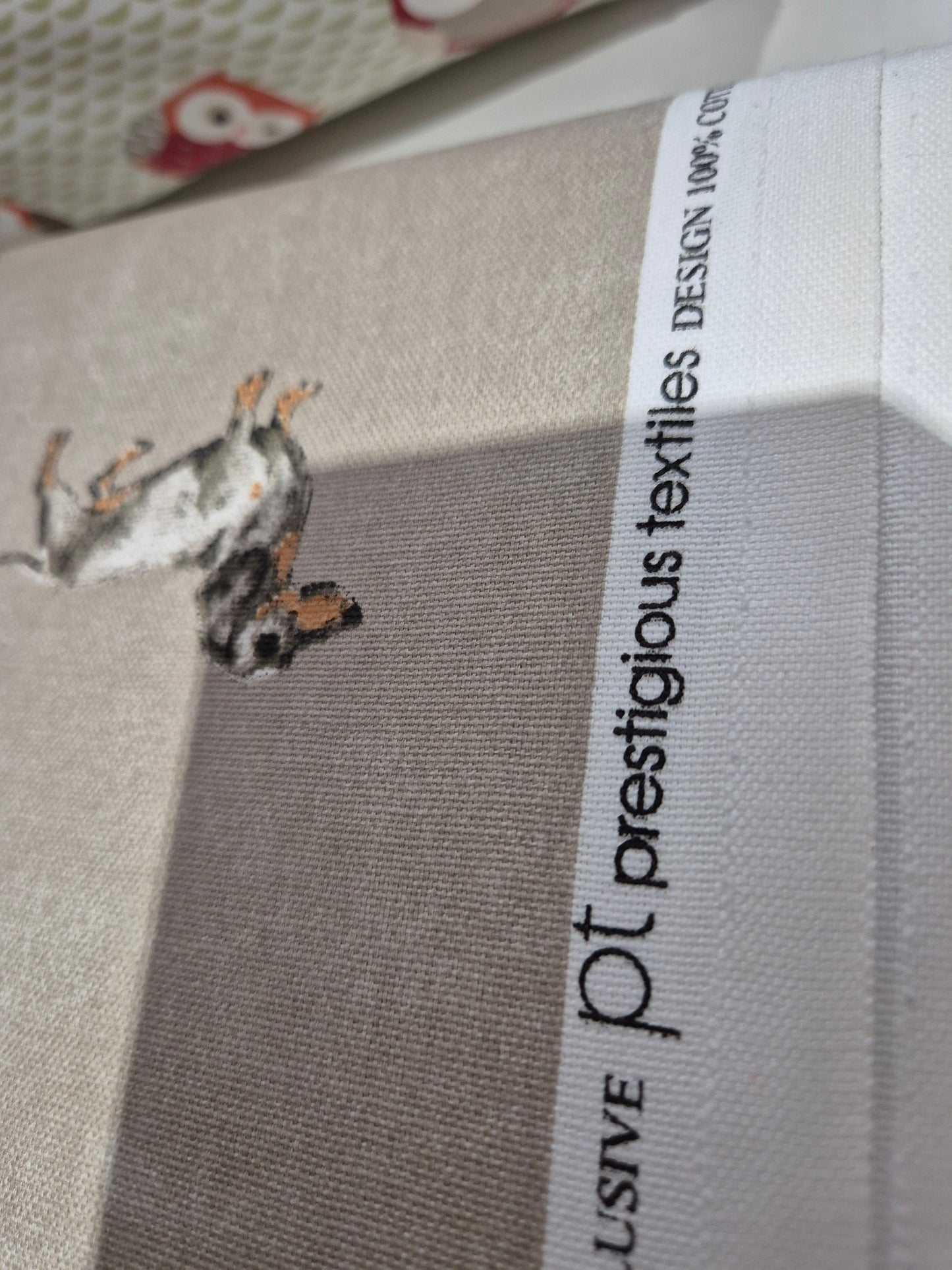 Dogs cotton canvas taupe