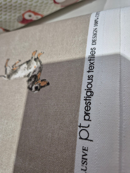 Dogs cotton canvas taupe