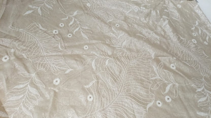 Embroidered linen with shimmer
