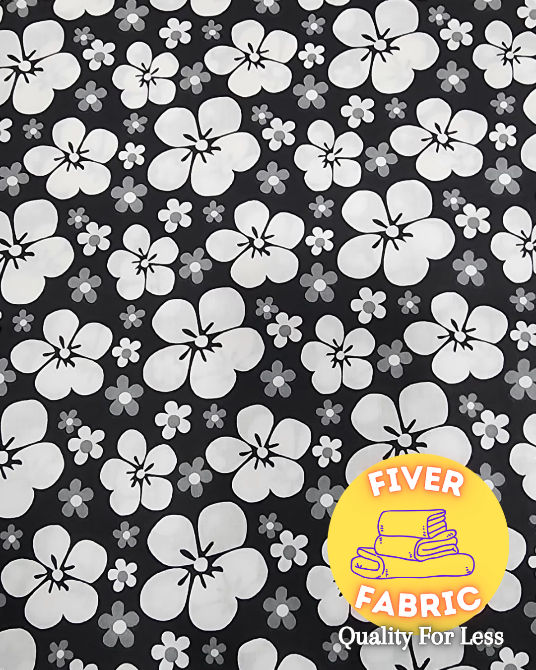 Flowers on dark background cotton