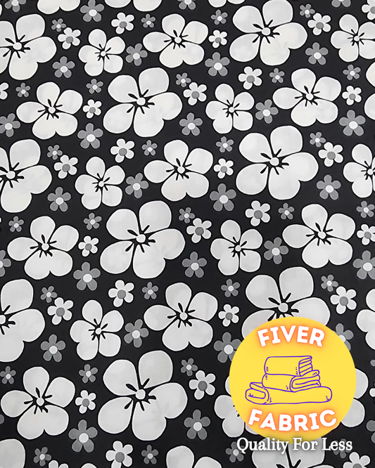 Flowers on dark background cotton