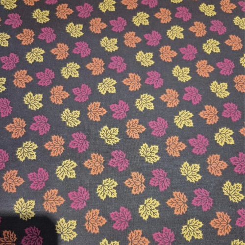 100% cotton autumn oak leaves