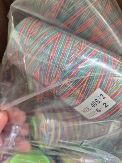 Rainbow overlocker Thread cone Gold/Green/Red
