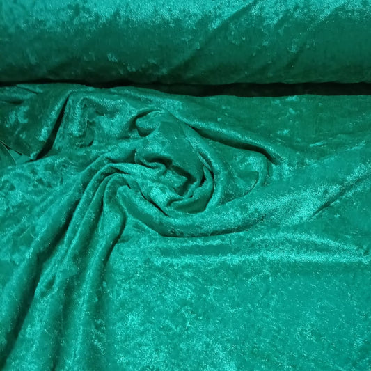 Jade green crushed velvet