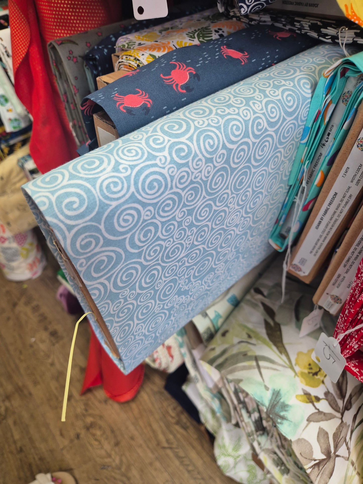 100% cotton blue swirls