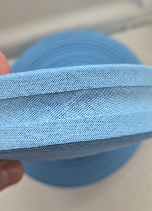 100% cotton bias binding sky blue