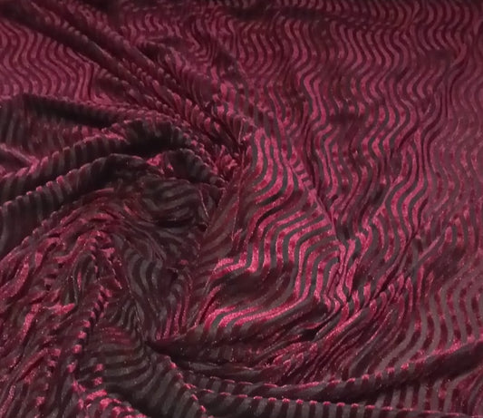 Burnout velour velvet - burgundy waves