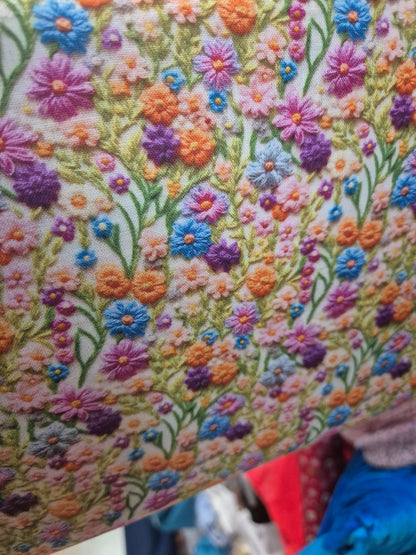 100% cotton 3D wildflowers