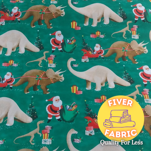 Dino Christmas 100% cotton