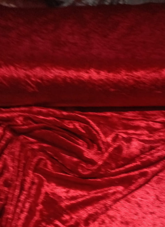 Crushed Velvet - Christmas Red