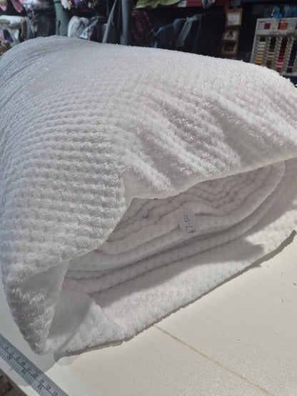 White waffle cuddle fleece