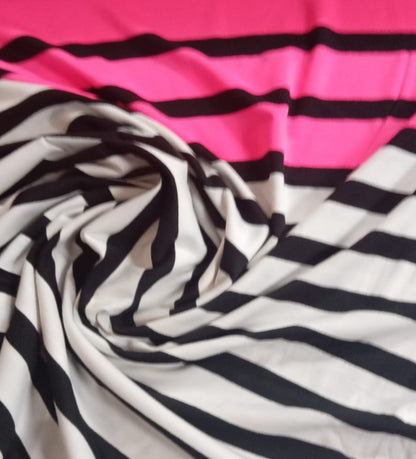 Stripe jersey black white pink