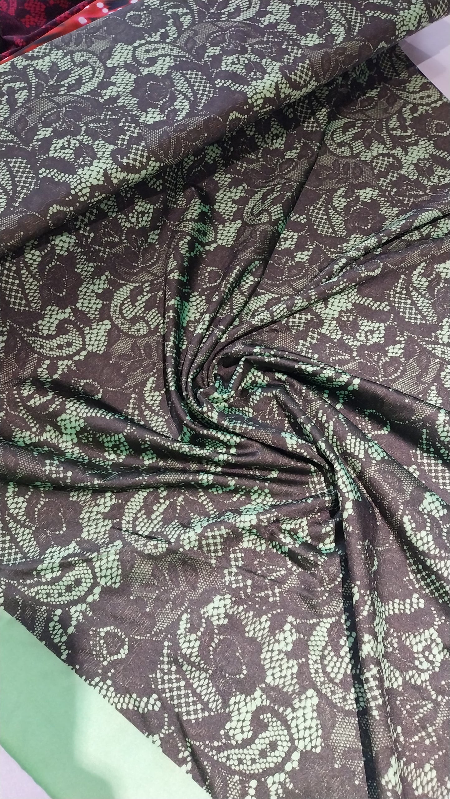 Green lace look lycra