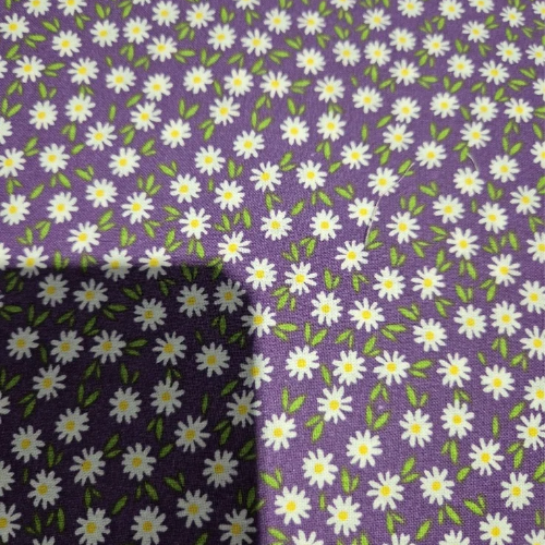 100% Cotton Daisy on Purple