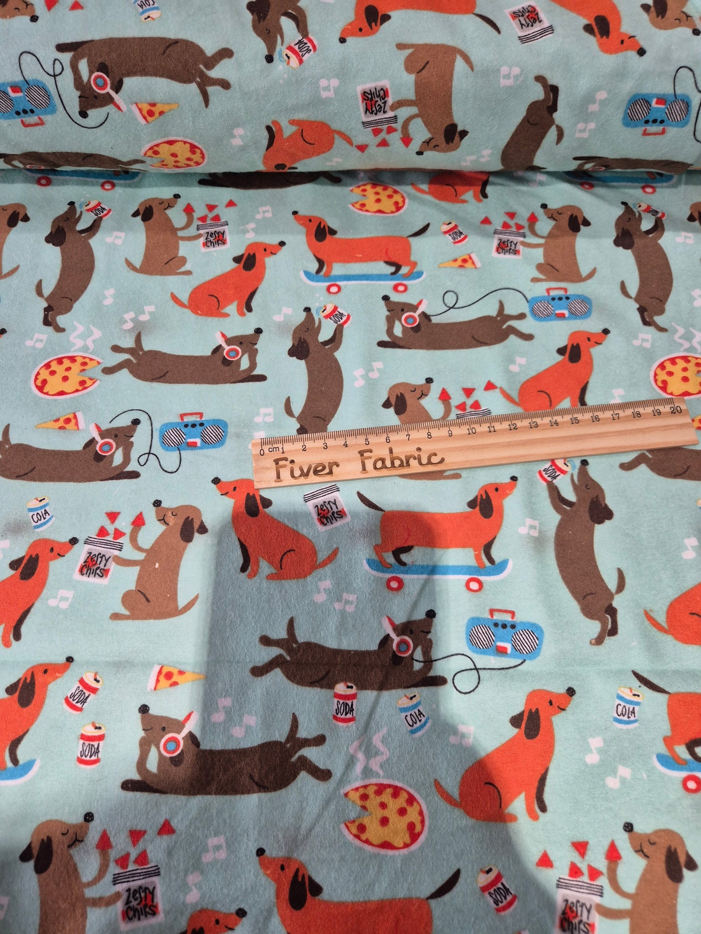100% brushed cotton Skating Dogs