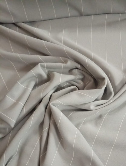 Grey stripped Scuba Crepe