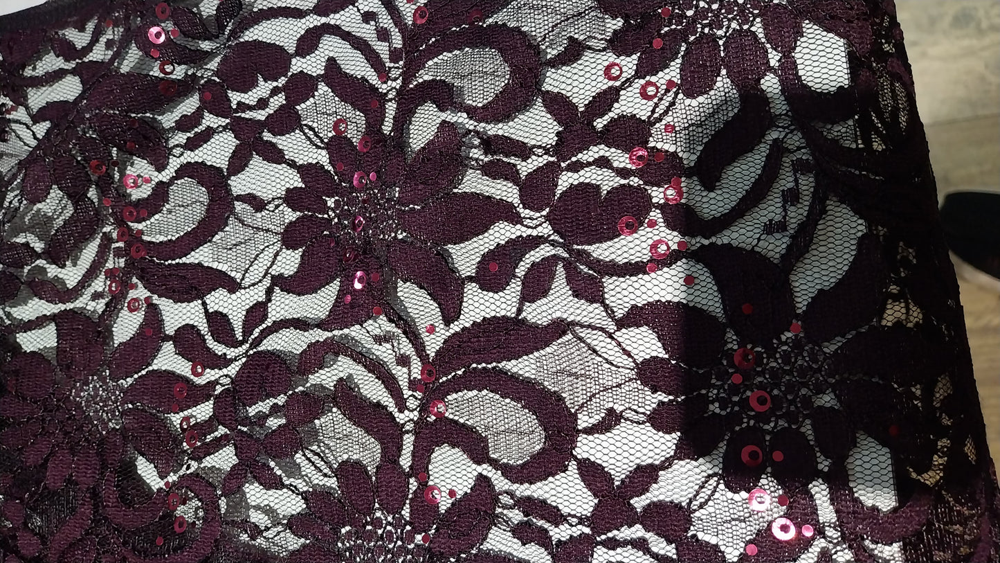 Plum Sequin Lace
