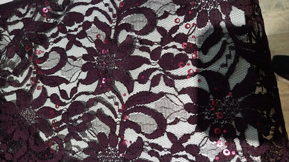 Plum Sequin Lace