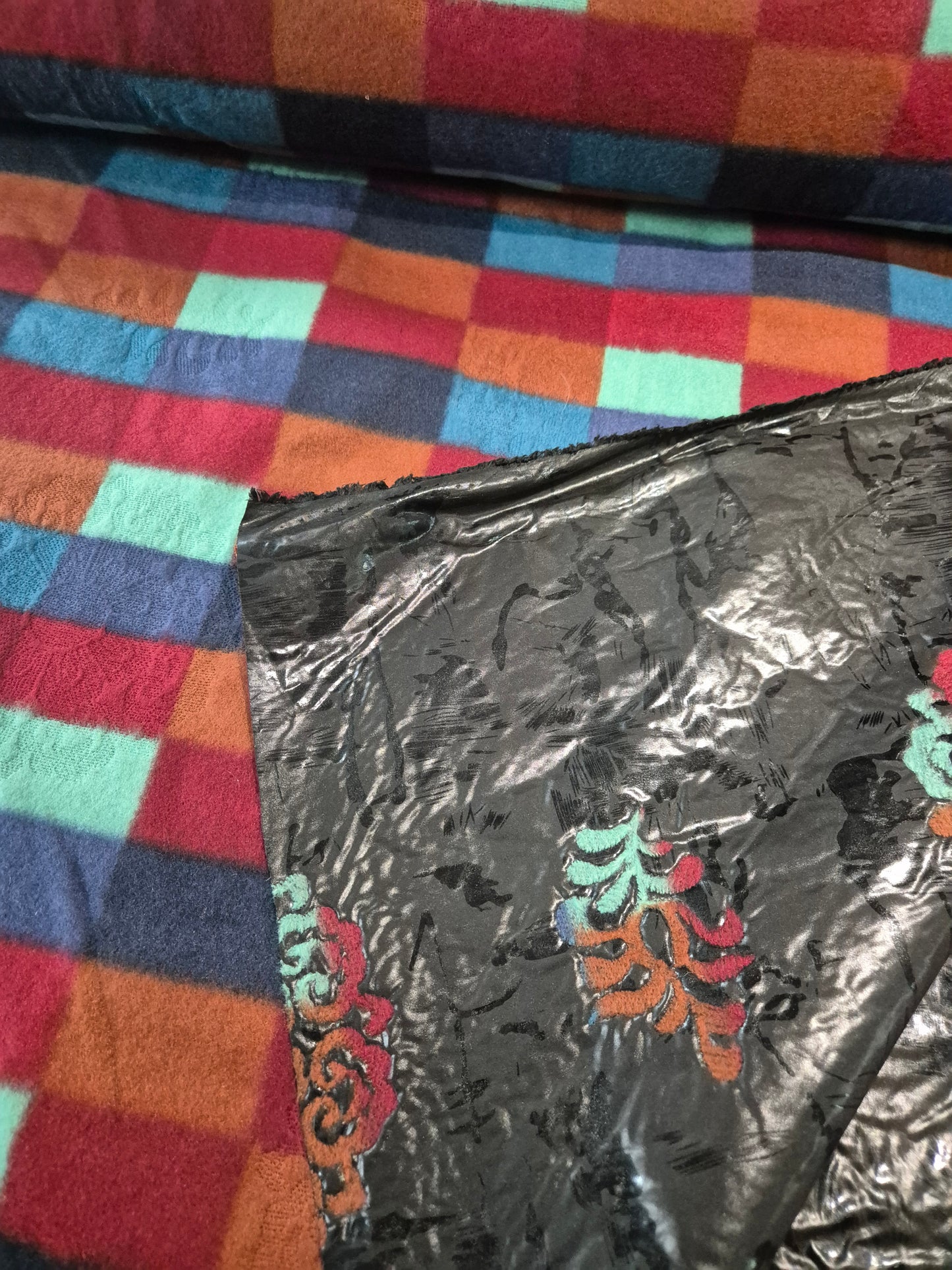 Square fleece with backing