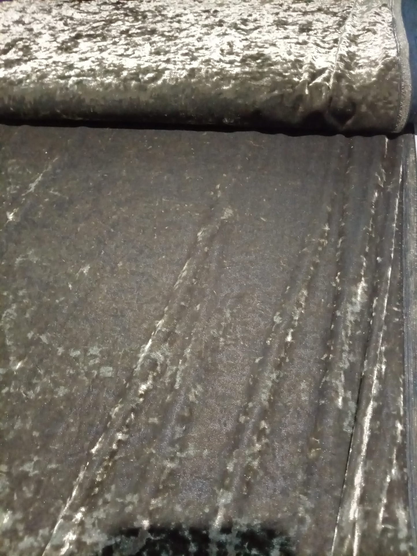Dark olive  green crushed velvet