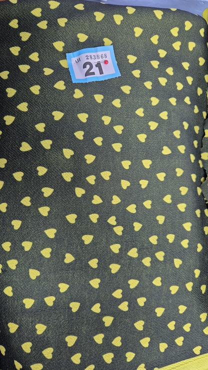 Number 21 hearts scuba crepe 3m