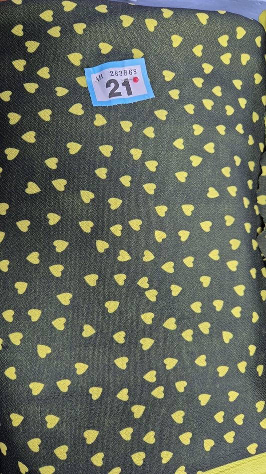 Number 21 hearts scuba crepe 2m