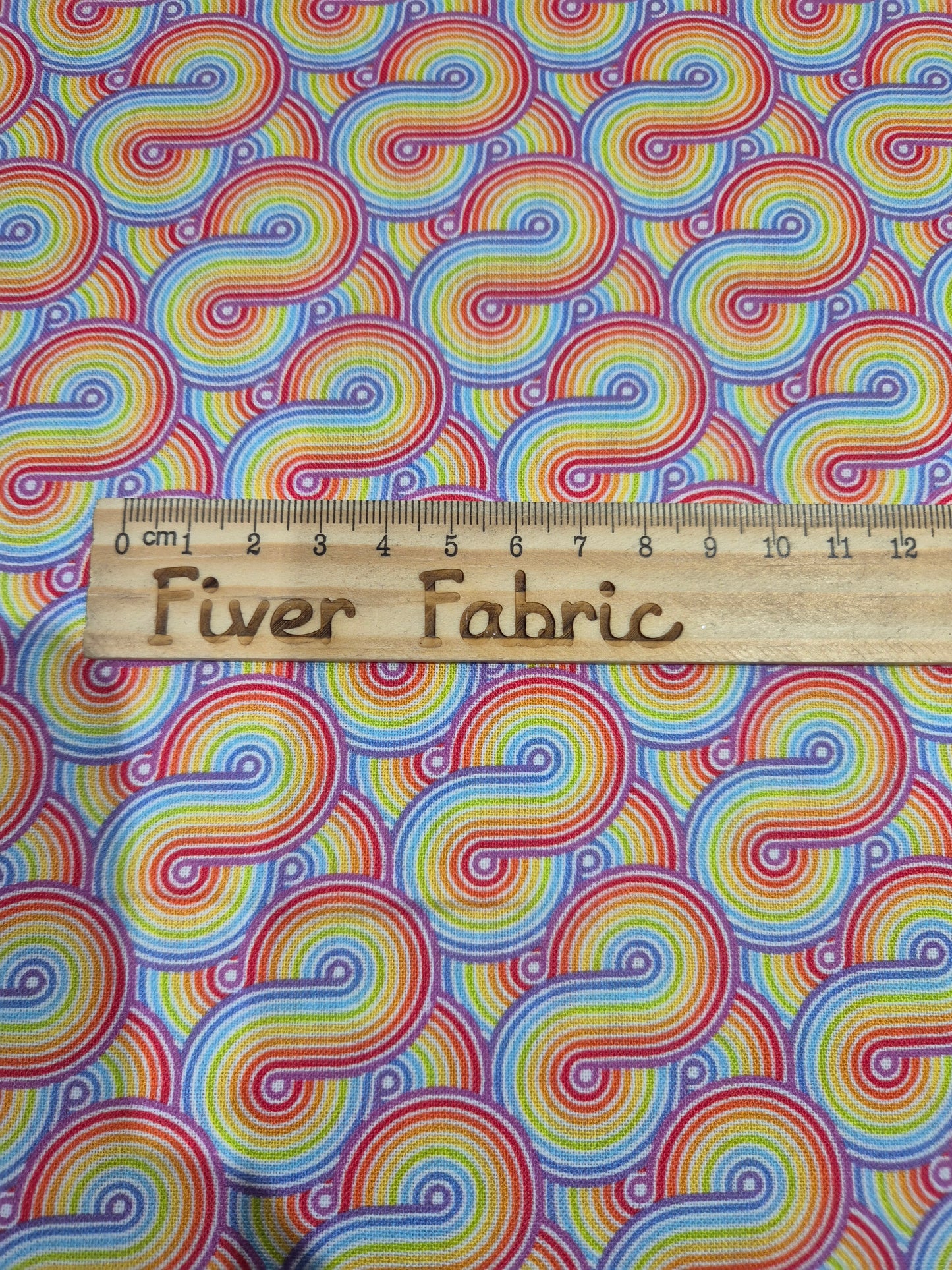 100% cotton rainbow swirly
