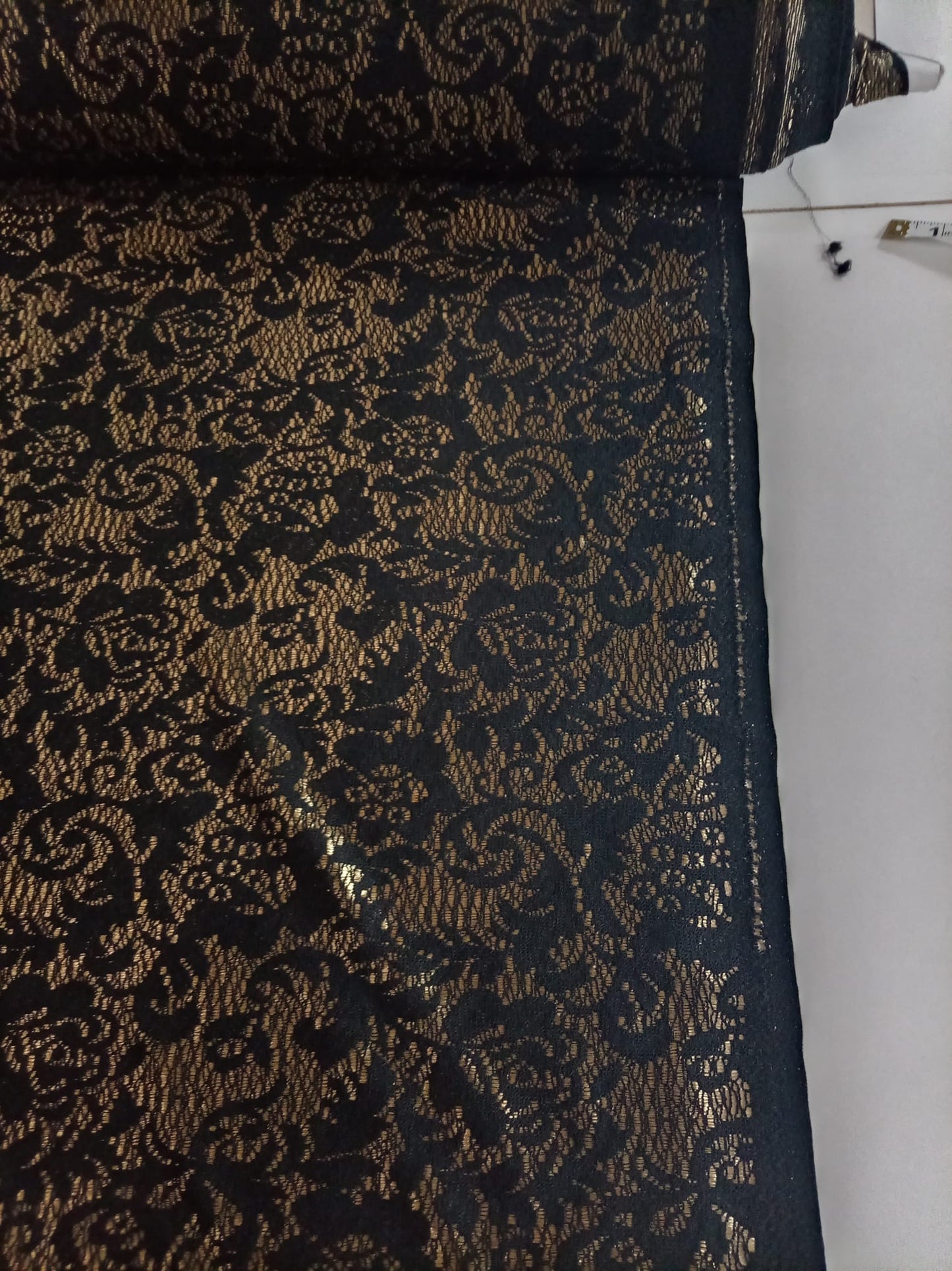 Lace look stretch black and gold
