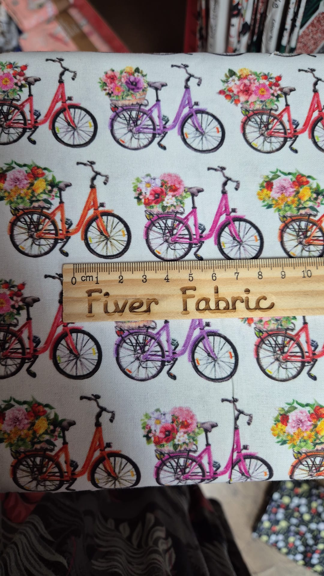 100% cotton bicycle with flowers