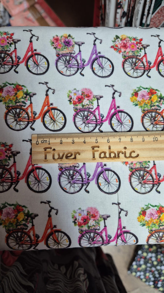 100% cotton bicycle with flowers