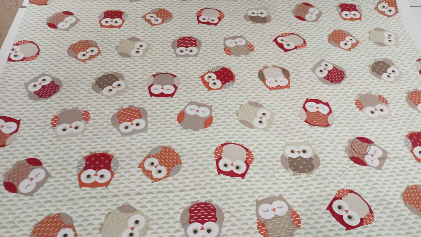 Owls cotton panama