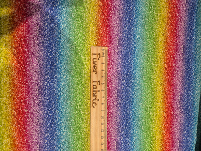 100% cotton rainbow glitter look