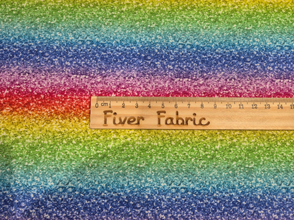 100% cotton rainbow glitter look