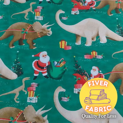 Dino Christmas 100% cotton