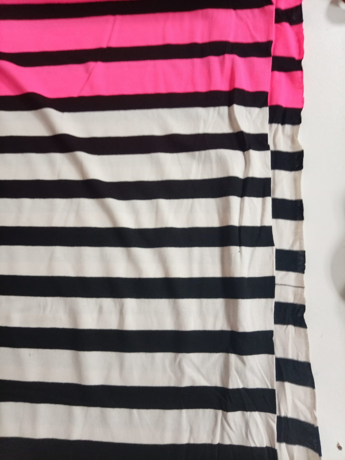 Stripe jersey black white pink