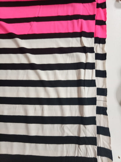 Stripe jersey black white pink