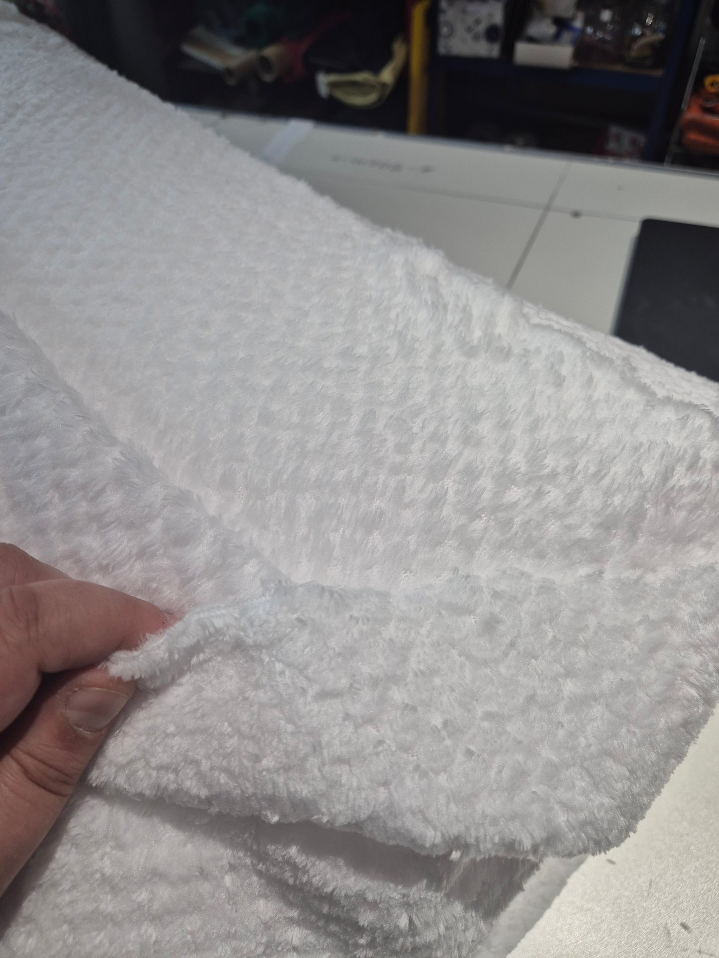 White waffle cuddle fleece