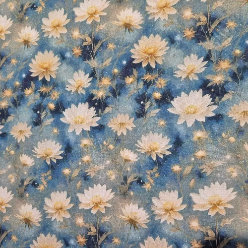 100% cotton 3D Night Floral