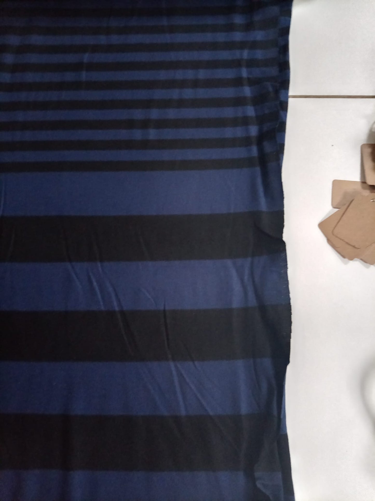 Blue and black stripe cotton jersey