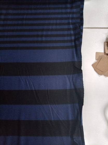 Blue and black stripe cotton jersey