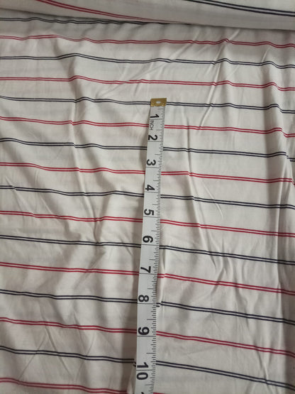 White with red and blue stripes