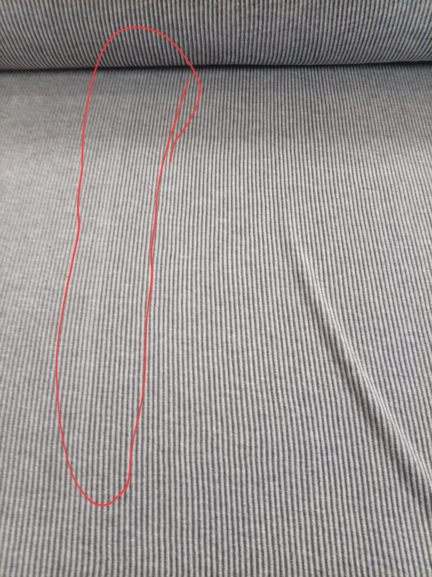 Grey ribbed jersey